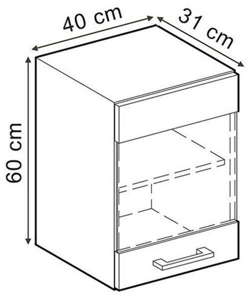 Küchenglasschrank R-Line Sonoma 40 cm Vicco Bild 2