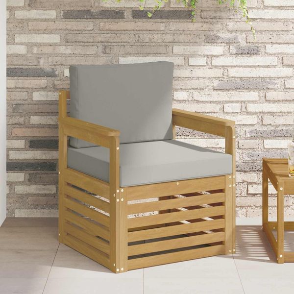 vidaXL 2 Stück Outdoor-Sofagarnitur Polyester Weiß und Hellgrau 3439083