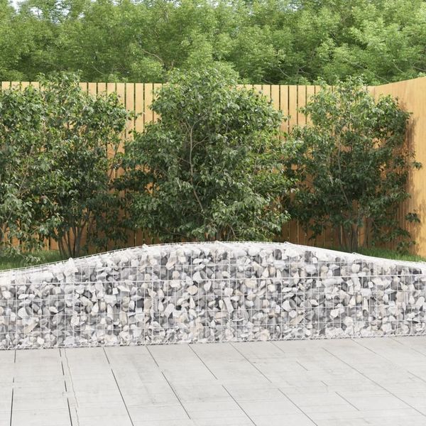 vidaXL Gabionen mit Hochbogen 8 Stk. 400x50x40/60cm Verzinktes Eisen 3145923