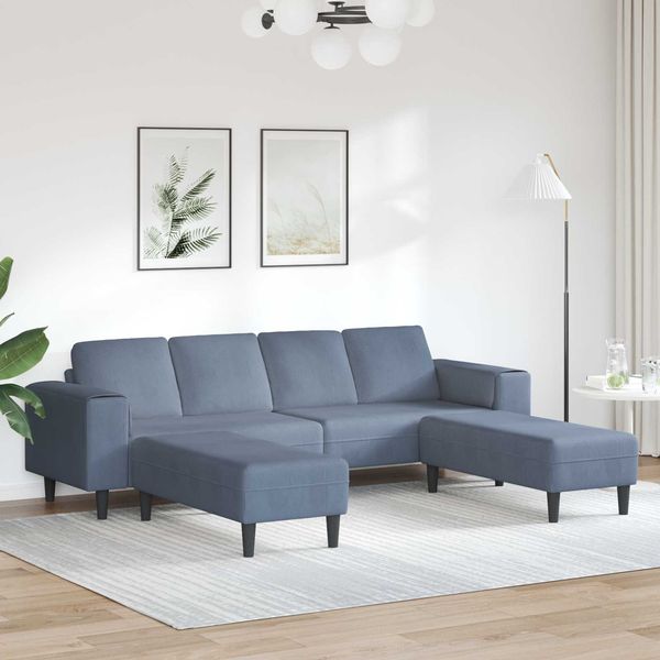 vidaXL Sofa Blau 250 x 188 x 76 cm Cordstoff 3335134
