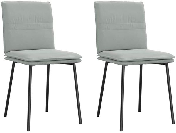vidaXL Esszimmerstühle 2 Stk. Hellgrau Samt 4101244