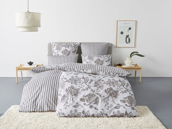 OTTO home Bettwäsche Nordby, Renforcé, 2 teilig, Bettwäsche aus Baumwolle, skandinavisches Design, ab Größe 135x200 cm