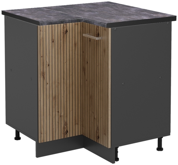 Eckunterschrank R-Line Artisan-Eiche 75.6 cm , AP Anthrazit Vicco