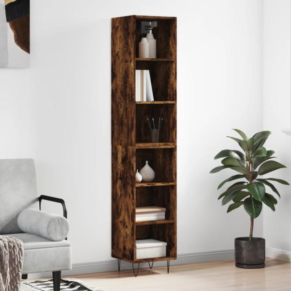 vidaXL Highboard Räuchereiche 34,5x32,5x180 cm Holzwerkstoff 3189826