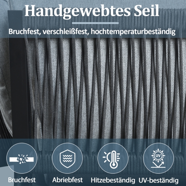 Merax Gartenmöbel-Set mit verstellbarer Kippfunktion, umbaubar 2 Relaxbetten, Stahl / Polyester grau Bild 8