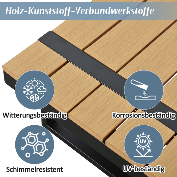 Merax Gartenmöbel-Set mit verstellbarer Kippfunktion, umbaubar 2 Relaxbetten, Stahl / Polyester grau Bild 9