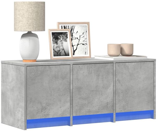 vidaXL TV-Schrank LED Betongrau 97x34x40 Holzwerkstoff 852239