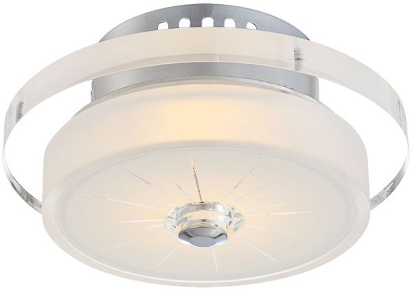 LED Deckenleuchte, Chrom, Glas, rund, 10,5x20cm