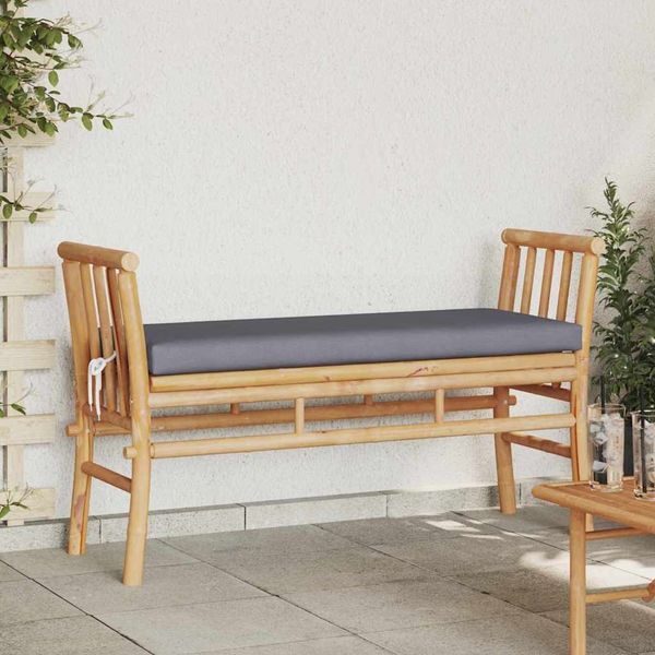 vidaXL Gartenbank mit Kissen Braun 110 x 38 x 65cm Bambus 4108078