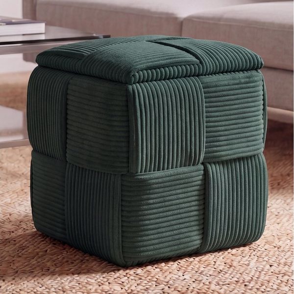 MCW Sitzhocker MCW-Q47, Inklusive Staufach unter dem Deckel, Hohe Stoffqualität (260g/m)