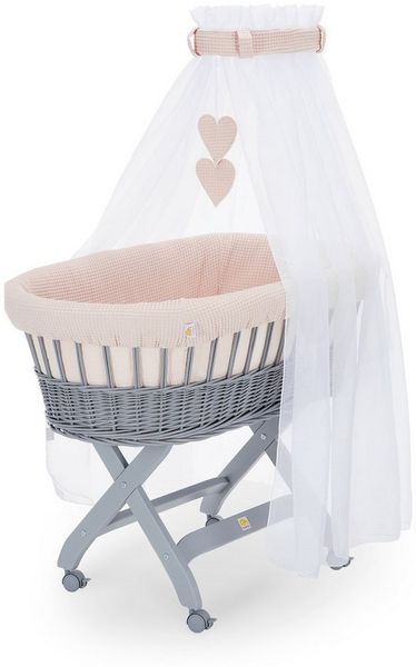FabiMax Stubenwagen grau lackiert, Komplettset