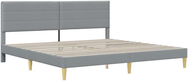 vidaXL Bettrahmen mit Kopfteil Hellgrau 180 x 200 cm Stoff 42027600 Bild 3