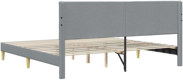 vidaXL Bettrahmen mit Kopfteil Hellgrau 180 x 200 cm Stoff 42027600 Bild 6