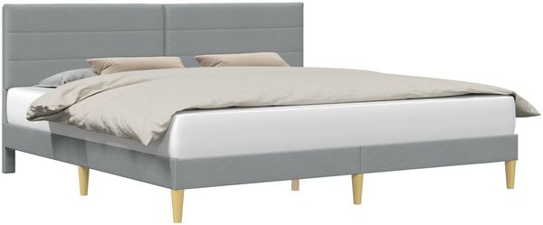 vidaXL Bettrahmen mit Kopfteil Hellgrau 180 x 200 cm Stoff 42027600 Bild 2