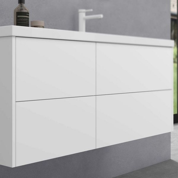 doporro Badmöbel-Set Waschtisch mit Unterschrank aus Holz mit Soft-Close MDF Moment, Softclose-Funktion