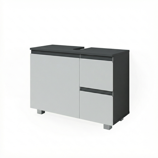 Waschbeckenunterschrank J-Shape Anthrazit/Weiß 80 x 60.8 cm Vicco