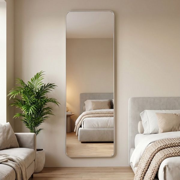 OTTO home Spiegel Standspiegel Addrik, wahlweise in 2 Größen 150x40 cm oder 160x50 cm (als Wandspiegel und Standspiegel einsetzbar, Rahmen aus Metall), Ganzkörperspiegel mit Sicherheitsglas, in verschiedenen Farben