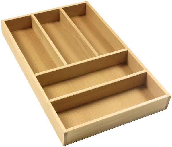 Besteckeinsatz AERIK aus Massivholz (Buche), 300 x 472 mm, universell / Besteckkasten