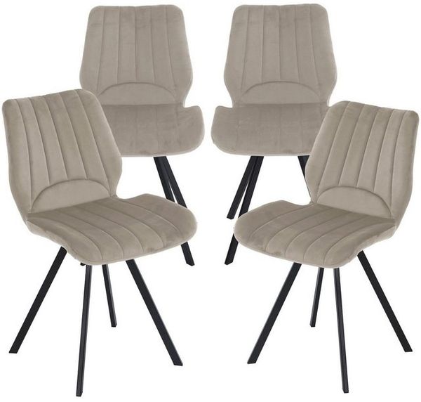 TRISENS Polsterstuhl Chloe (1er Set, 2er Set, 3er Set oder 4er Set, 4 St), Essstuhl mit der gepolsterten Sitzfläche Küchenstuhl in Samt-Optik Bild 4