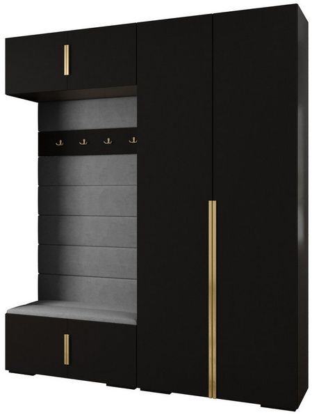 ABIKS MÖBEL Kompaktgarderobe INOVA 1 SATZ 18 Möbelset, Garderobe mit Kleiderstange und Regalen