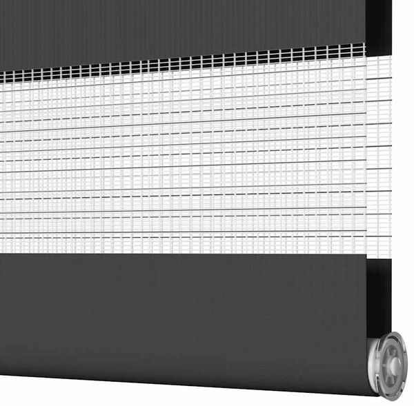 vidaXL Doppelrollo Schwarz 60x230 cm Stoffbreite 55,9 cm Polyester 4014279 Bild 12