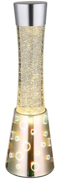 LED Lavalampe, Glitzer 3D Effekt, Alu, H 40,6 cm