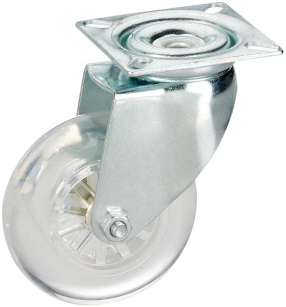 Lenkrolle mit Platte 75 x 23 mm, Tragkr. 50 kg