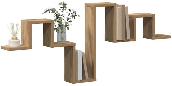 vidaXL Wandregal Wandmontiert Artisan-Eiche 104,5 x 43 x 10 cm 869115 Bild 3