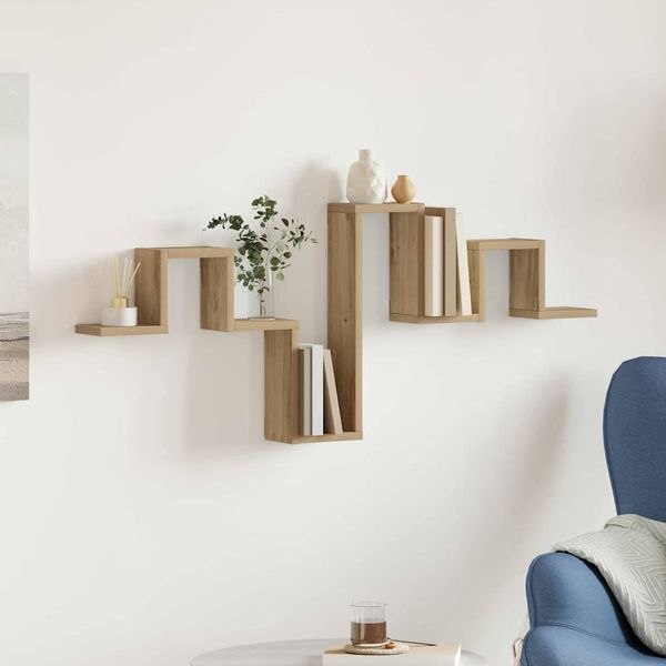 vidaXL Wandregal Wandmontiert Artisan-Eiche 104,5 x 43 x 10 cm 869115