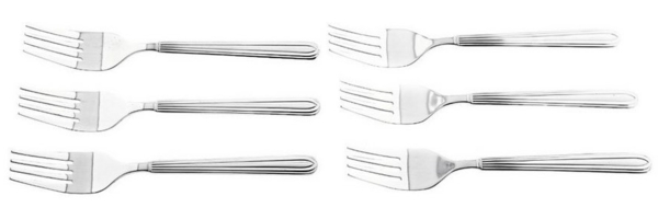 Almina 6 Tlg. Kuchengabel-Set in Silber 18/10 aus Chrom-Edelstahl mit Motiv Bild 2