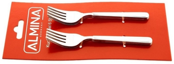Almina 6 Tlg. Kuchengabel-Set in Silber 18/10 aus Chrom-Edelstahl mit Motiv Bild 3