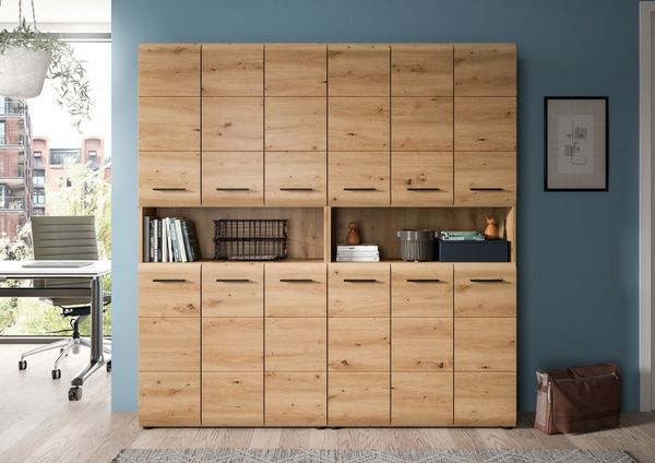welltime Badezimmer-Set, (Set, 2-St), Florenz, Badkombination 2-tlg. Artisan Oak NB, Mehrzweckschränke