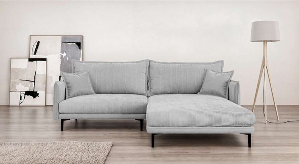 Home affaire Ecksofa ALEXANDRIA mit Recamiere rechts oder links bestellbar, moderne Bezüge, L-Form mit Wellenunterfederung, Maße: B/H/T 246/86/190 cm