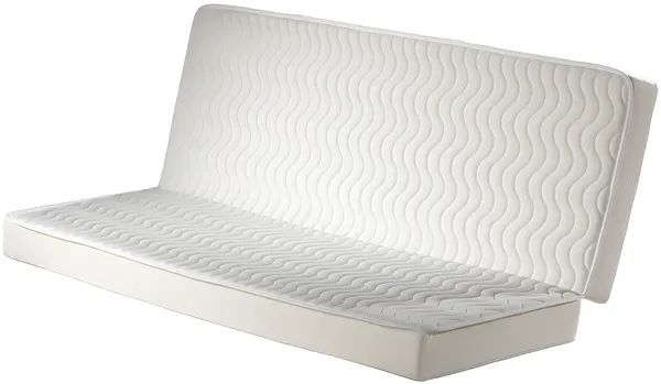 Vente-unique - FRIEND Matratze Stoff Weiß - B 130 cm x H 14 cm x L 190 cm