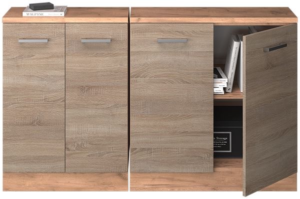 Küchenschrank für Dachschrägen R-Line Sonoma 140 cm 2er Set Schrankkorpuss 60 cm Tiefe Vicco Bild 5