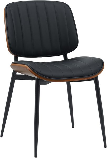 Besucherstuhl DURBAN - Kunstleder Walnuss/schwarz 49x57x83 cm | Besucherstühle Konferenzstuhl Wartezimmerstuhl Bürostühle Bürostuhl Konferenzraum