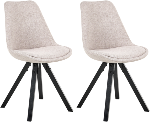 Esszimmerstuhl 2er Set HEDLEY Stoff Hellbraun