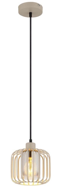 Hängeleuchte, Rauchglas, Metallstäbe, sand, H 120 cm