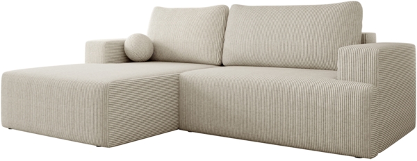 Ecksofa Mivo Cord (Farbe: Poso 100, Seite: Links)