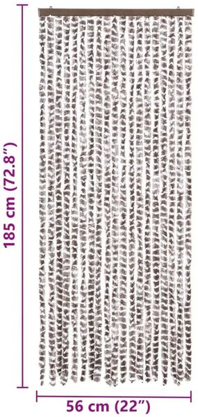 vidaXL Insektenschutz-Vorhang Taupe und Weiß 56x185 cm Chenille 325460 Bild 7