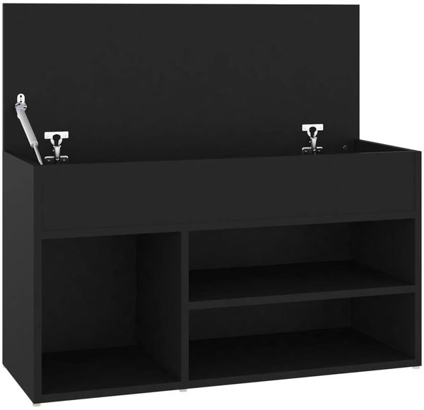 vidaXL Schuhbank Schwarz 80x30x45 cm Holzwerkstoff 808748 Bild 5