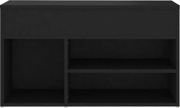 vidaXL Schuhbank Schwarz 80x30x45 cm Holzwerkstoff 808748 Bild 4
