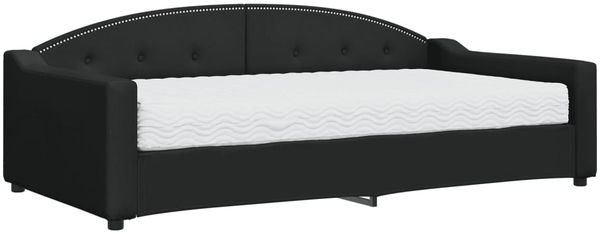 vidaXL Tagesbett mit Matratze Schwarz 100x200 cm Stoff 3197519 Bild 2