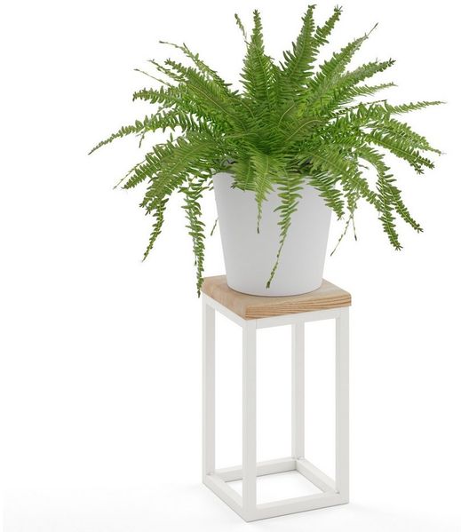 LAMO Manufaktur Blumenständer LAMO Manufaktur 30cm Pflanzenständer Blumenständer Gestell: Grauweiß (Schweberegal Massiv 100% Echtholz, 1 St, 2-Teilig)