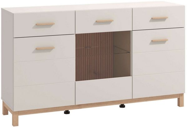 Home affaire Sideboard Essex, Kommode, Kombikommode, Anrichte, Schrank, Modernes Sideboard: Kaschmir-Dekor, 3 Türen & 2 Schubladen Bild 2