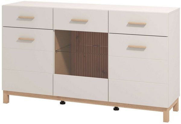 Home affaire Sideboard Essex, Kommode, Kombikommode, Anrichte, Schrank, Modernes Sideboard: Kaschmir-Dekor, 3 Türen & 2 Schubladen Bild 3