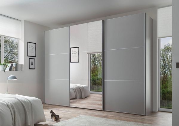 STAUD Schwebetürenschrank Includo, Made in Germany Mit Spiegeltüre und vier verschiedenen Ausstattungsvarianten