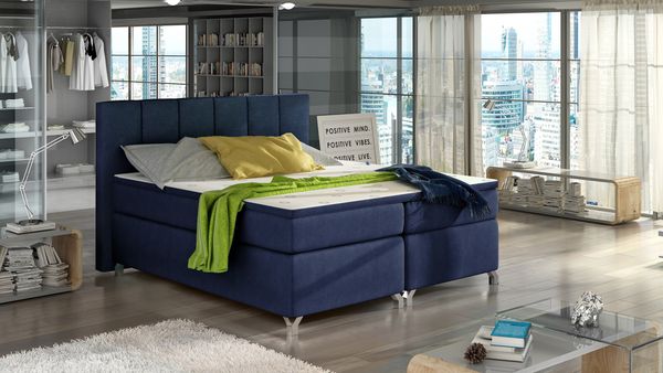 Wohnideebilder Basilio 180X200 Dunkelblau Boxspringbett BBO_18_1.8