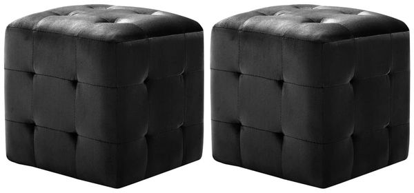 vidaXL Nachttische 2 Stk. Schwarz 30×30×30 cm Samtstoff 249018