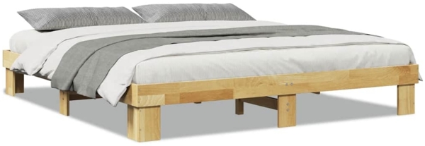 vidaXL Bettgestell ohne Matratze 180x200 cm Massivholz Eiche 851954